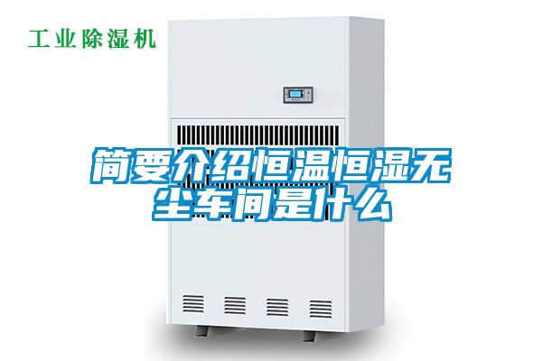 簡(jiǎn)要介紹恒溫恒濕無塵車間是什么